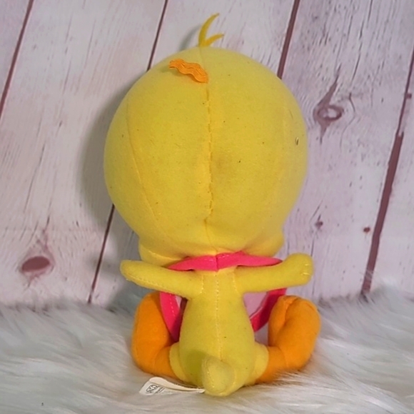 Vintage 90s Nanco Baby Looney Tunes Tweety Bird Tweety Pie Bib Plush Stuffed Toy - Picture 9 of 14